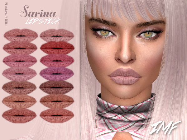 Sims 4 — IMF Sarina Lipstick N.314 by IzzieMcFire — Sarina Lipstick N.314 contains 14 colors in hq texture. Standalone