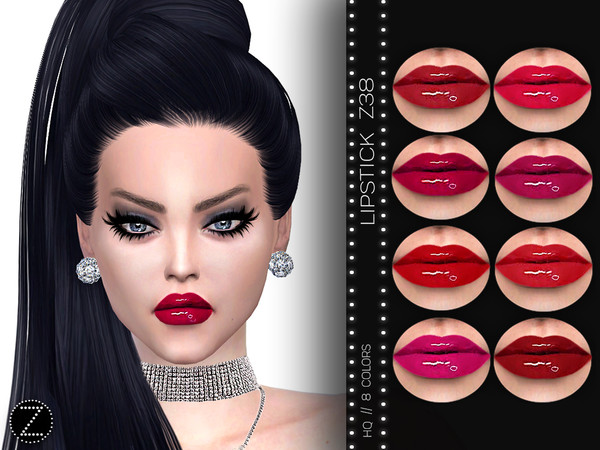 Sims 4 — LIPSTICK Z38 by ZENX — -Base Game -All Age -For Female -8 colors -Works with all of skins -Compatible with HQ