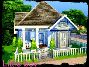 Sims 4 — Little boy by GenkaiHaretsu — Small blue house in victorian style.