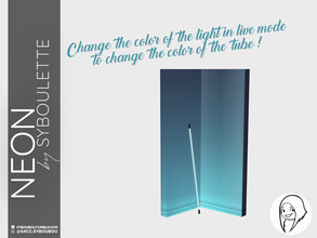 Sims 4 — Neon set - Tube leaning on the wall by Syboubou — This is a simple light tube casually leaning on a wall.