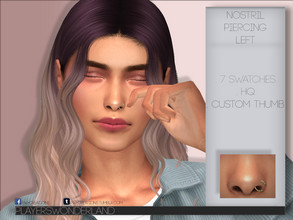 Sims 4 — Nostril Piercing LEFT by PlayersWonderland — . New Mesh . HQ . 7 Swatches . Custom thumbnail