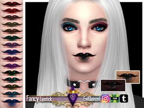 Sims 4 — Fancy Lipstick by EvilQuinzel — - Lipstick category; - Female and male; - Teen + ; - All species; - 16 colors; -