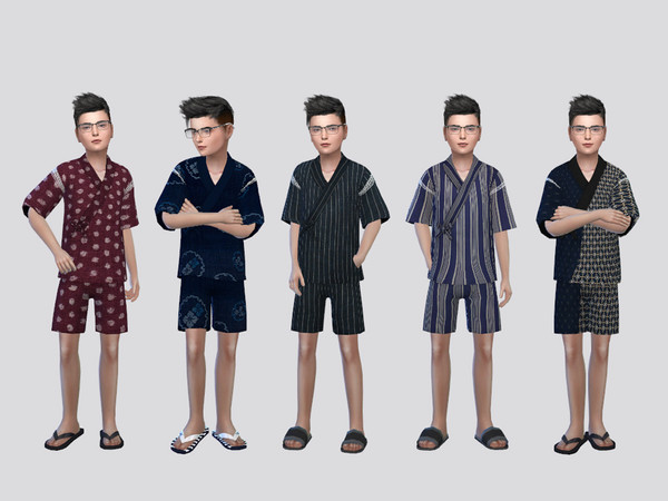 Sims 4 — Jinbei Festival Outfit Boys by McLayneSims — TSR EXCLUSIVE Standalone item 15 Swatches MESH by Me NO RECOLORING