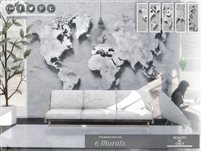 Sims 4 — Beauty in Grey - 6 MURALS by Moniamay72 — Marvelous Grey 6 Murals. All 3 wall sizes. On the base game. Created
