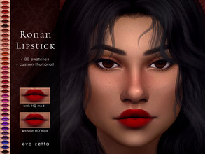 Sims 4 — Ronan Lipstick - Eva Zetta by Eva_Zetta — A vivid, colorful lipstick for your sims. - Comes in 33 swatches -