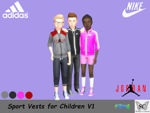 Sims 4 — Sport vests for Children V1 by Shellty — 4 Swatches Basegamecomactible ONLY FOR CHILD 