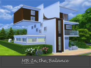 Sims 4 — MB-In_the_Balance by matomibotaki — Modern family house with an unusual architectural style. Impressive and