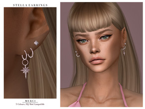 Sims 4 — Stella Earrings by -Merci- — New accessories for Sims4! -For female, teen-elder. -All LODs. -No allow for