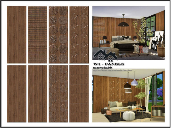 Sims 4 — W1 - Panels by marychabb — Kategory : Panels Walls : 8 colors