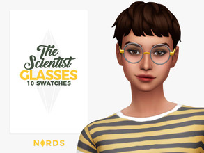 Sims 4 — The Scientist Glasses by Nords — Hey guys, long time no CC, huh? Here's a cute pair of round glasses with clear