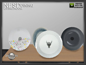 Sims 4 —  Nesd dining room deco big plate by jomsims —  Nesd dining room deco big plate