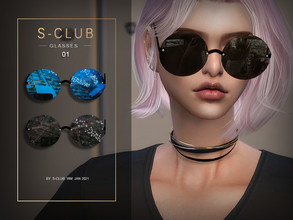 Sims 4 — S-Club ts4 WM Glasses 202101 by S-Club — Glasses, 6 swatches, hope you like, thank you!