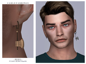 Sims 4 — Carlo Earrings by -Merci- — New accessories for Sims4! -For male, teen-elder. -All LODs. -No allow for random.