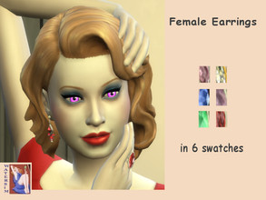 Sims 4 — ws Female Earrings 50s by watersim44 — Female Earrings Comes in 6 swatches, recolor. ~ Teen-Elder ~