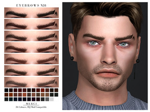 Sims 4 — Eyebrows N34 by -Merci- — New Eyebrows for Sims4 -Eyebrows for both genders and teen-elder. -No allow for