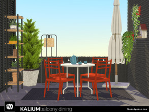 Sims 4 — Kalium Balcony Dining by wondymoon — Kalium outdoor dining area for balcony, terrace or garden of your Sims