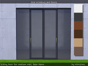 Sims 4 — Ava Sliding Door A Medium wall BG by Mincsims — There are no frames on both sides. a part of Ava Set. It is