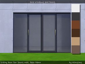 Sims 4 — Ava Sliding Door A Short wall BG by Mincsims — There are no frames on both sides. a part of Ava Set. It is