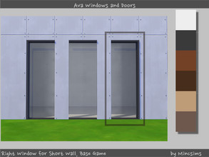 Sims 4 — Ava Window Right Short wall by Mincsims — a part of Ava Set. It is optimized for Ava Set. Diagonal is supported.