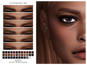 Sims 4 — Eyebrows N35 by -Merci- — New Eyebrows for Sims4 -Eyebrows for both genders and teen-elder. -No allow for