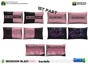 Sims 4 — kardofe_Bedroom BLACKPINK_Cushions by kardofe — Group of two cushions, to be placed on the bed, in five