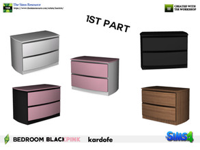 Sims 4 — kardofe_Bedroom BLACKPINK_EndTable by kardofe — Bedside table with two large drawers, in five different options 