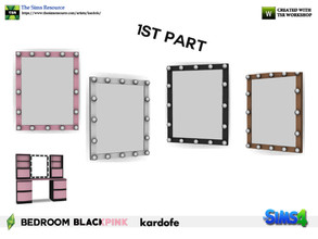Sims 4 — kardofe_Bedroom BLACKPINK_Mirror by kardofe — Wall mirror, with luminous bulbs, to place on the dressing table,