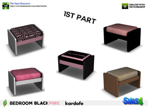 Sims 4 — kardofe_Bedroom BLACKPINK_Stool by kardofe —  Wooden stool with a cushion, for the dressing table, in five