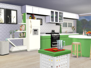 Sims 4 — Apple White Kitchen Set by seimar8 — Please find 15 recolours from EA's packs (see notes). The Apple White set