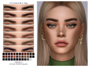 Sims 4 — Eyebrows N36 by -Merci- — New Eyebrows for Sims4! -Eyebrows for both genders and teen-elder. -No allow for