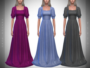 Sims 4 — Verona Gown II by Pipco — 10 Swatches Base Game Compatible New Mesh All Lods Specular and Normal Maps Custom