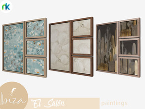 Sims 4 — Nikadema Ibiza El Salon Paintings by nikadema — Three paintings in three different colors. Perfects for this