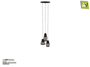 Sims 3 — Frida Triple Half Glass Ceiling Lamp Medium by ArtVitalex — - Frida Triple Half Glass Ceiling Lamp Medium -