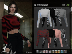 Sims 4 — DSF SWEATER ECFUGIUM by DanSimsFantasy — Long sleeve sweater in cotton material. It has 43 samples.