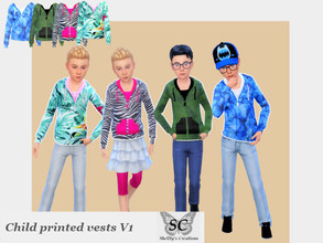 Sims 4 — Printed vests Child version V1 by Shellty — 4 Swatches For boys&girls Only for Child