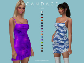 Sims 4 — CANDACE | dress by Plumbobs_n_Fries — New Mesh Short Ruched Dress HQ Texture Female | Teen - Elders Hot Weather