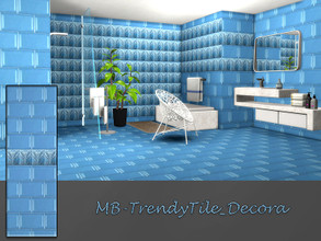 Sims 4 — MB-TrendyTile_Decora by matomibotaki — MB-TrendyTile_Decora, elegant tile wall in blue, part of the -