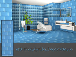 Sims 4 — MB-TrendyTile_DecoraBasic by matomibotaki — MB-TrendyTile_DecoraBasic, elegant tile wall in blue, part of the -