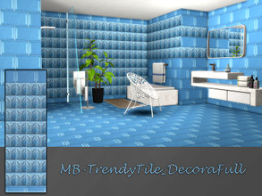 Sims 4 — MB-TrendyTile_DecoraFull by matomibotaki — MB-TrendyTile_DecoraFull, elegant tile wall in blue, part of the -