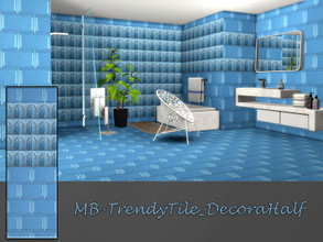 Sims 4 — MB-TrendyTile_DecoraHalf by matomibotaki — MB-TrendyTile_DecoraHalf, elegant tile wall in blue, part of the -