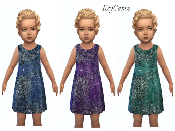 Sims 4 — KeyCamz Toddler Girl's Dress 0124 (TSP Needed) by ErinAOK — Toddler Girl's Party/Formal Dress 6 Swatches