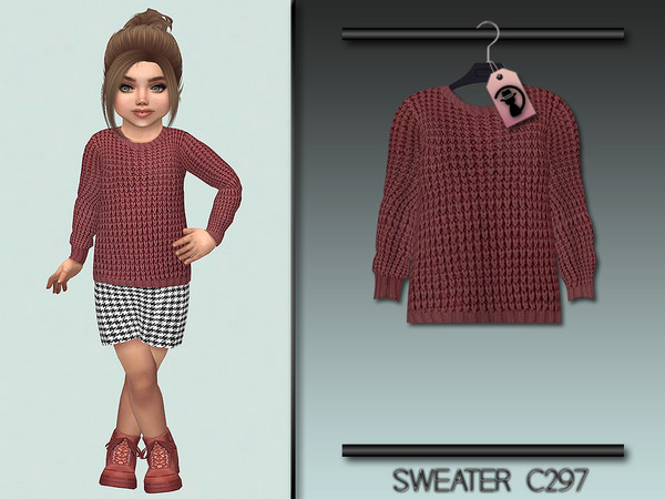 Sims 4 — Sweater C297 by Daph's — 10 Swatches Works with all of skins Custom Thumbnail All Lods All Maps For; Girl /