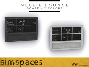 Sims 4 — Mellie Board by simspaces — A happy chalkboard with a little shelf for knick knacks. Chalk doodles are included.