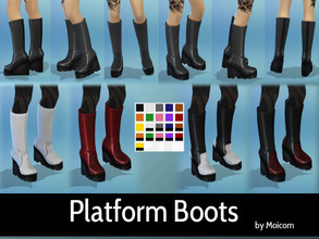 Sims 4 — Platform Boots with cover options by MoicoM — A pair of platform boots, with all colors available. There is two