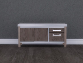 Sims 4 — The Home Office Console by seimar8 — Modern and contemporary designed with wood and steel. Part of The Home