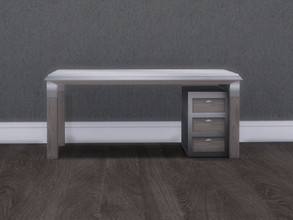 Sims 4 — The Home Office Desk by seimar8 — Modern and contemporary designed with wood and steel. Part of The Home Office