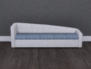 Sims 4 — The Home Office Sofa by seimar8 — Modern and contemporary designed in soft silver suede with a blue chenille