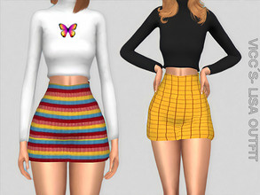 Sims 4 — Lisa Outfit by VICCSS — All Lods Correct Weights Custom Thumbnail 15 Swatches HQ Compatible Mesh made by myself
