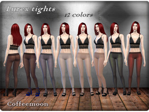 Sims 4 — Transparent lurex tights by coffeemoon — Shining casual tights for female 12 color options: red, green, gray,