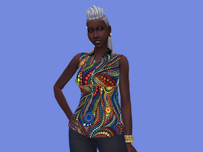 Sims 4 — Female Adult African-Caribbean Sleeveless Blouse by seimar8 — Female Adult African-Caribbean Sleeveless Blouse